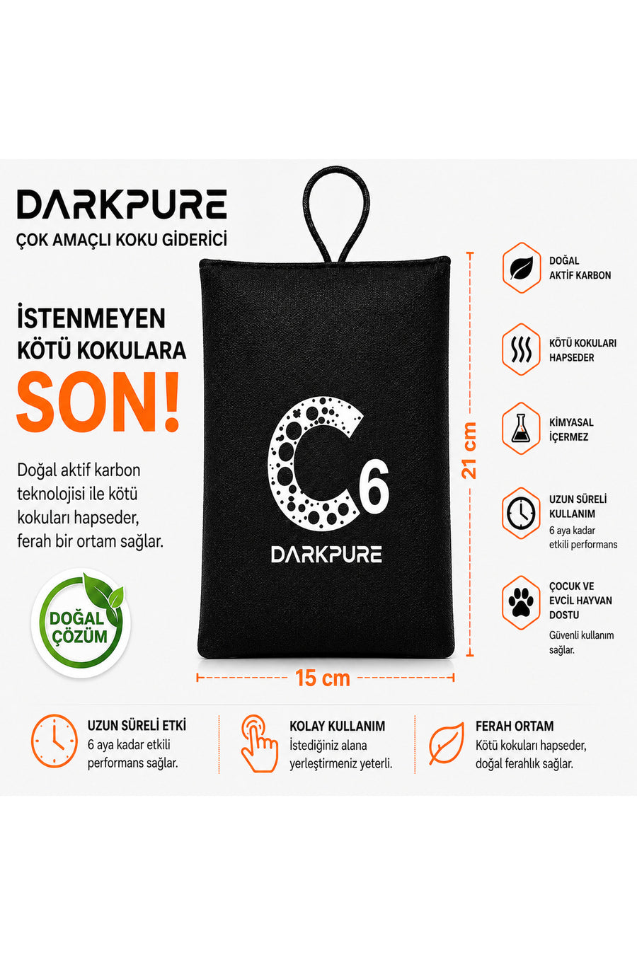 Aktif Karbon Koku Giderici – Büyük Boy